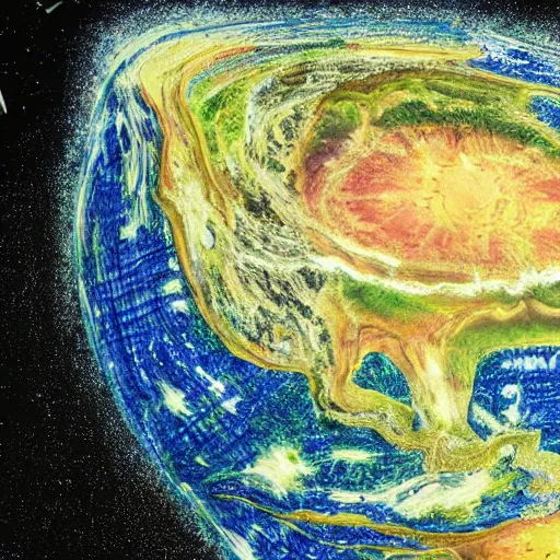 Prompt: the earth being hit with a tennis racquet, high detail