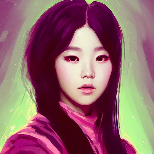 Prompt: “ a portrait of jisoo from blackpink, rainy background, pink bright art masterpiece artstation. 8 k, sharp high quality artwork in style of jose daniel cabrera pena and greg rutkowski, concept art by tooth wu, hearthstone card game artwork. ”