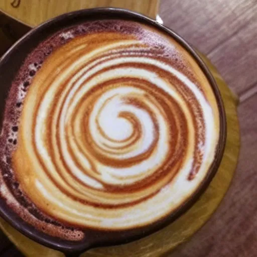 Prompt: spiral galaxy latte art