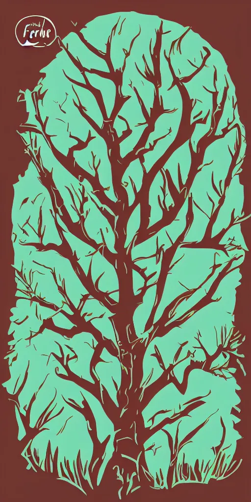 Prompt: shirt design, vector style, a branch of prune in the mountains, fresh modern look, made with photoshop