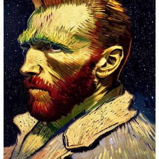 Prompt: van gogh as a jedi, cinematic lighting, highly detailed, concept art, art by wlop and artgerm and greg rutkowski, masterpiece, trending on artstation, 8 k
