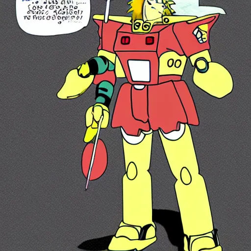 Prompt: anime dilbert gundam, by scott adams