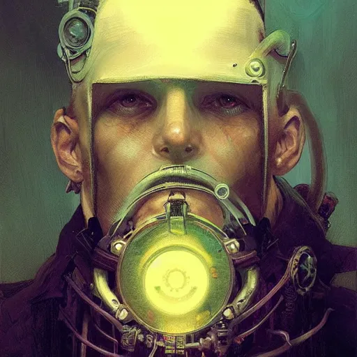 Image similar to Portrait of a steampunk man, science fiction, highly detailed, digital painting, artstation, concept art, illustration, art by Greg Rutkowski and alphonse mucha