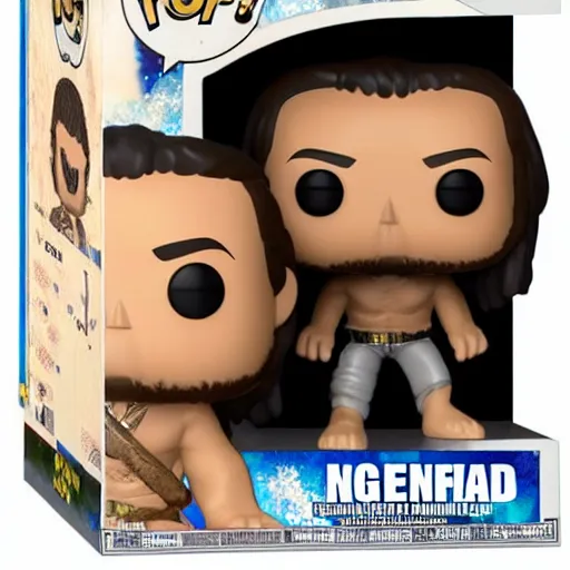 Prompt: “ a funko pop of a man with long hair riding a giant turtle, highly detailed, photo real ”