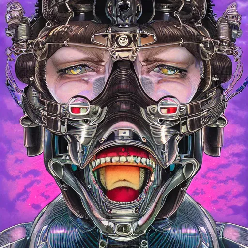 Image similar to portrait closeup of crazy robotic post malone, symmetrical, by yoichi hatakenaka, masamune shirow, josan gonzales and dan mumford, ayami kojima, takato yamamoto, barclay shaw, karol bak, yukito kishiro