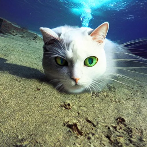 Image similar to underwater no one can hear you meow