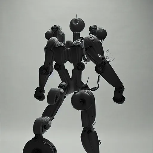 Image similar to cinematic still, full body machine by fujioka kenki, full body machine by mamoru nagano