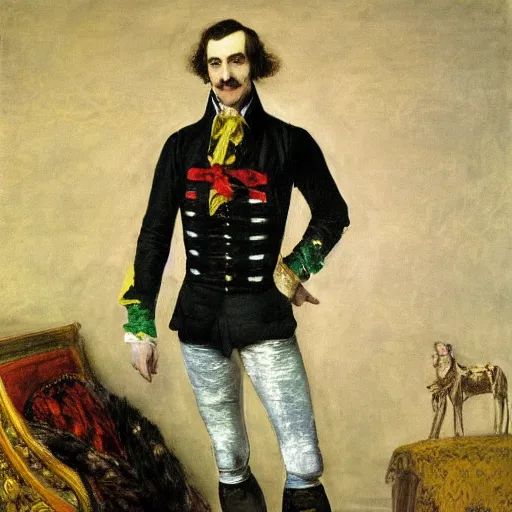 Image similar to waluigi as an 1 8 th century nobleman, painted by john everett millais