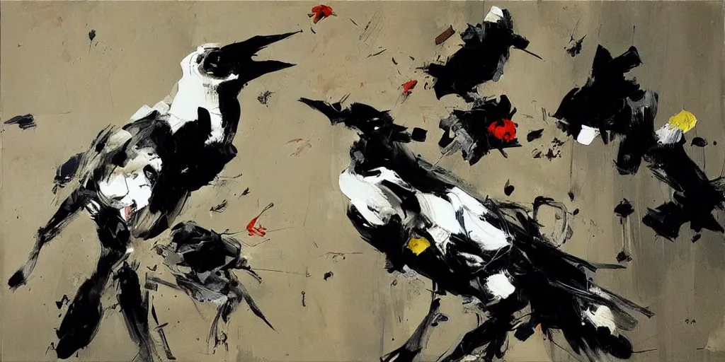 Image similar to painting, ashley wood, birds