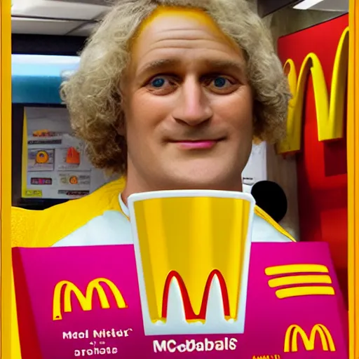 Image similar to isaac newton as mcdonalds happy meal toy