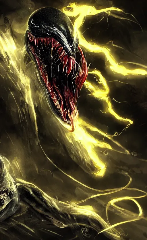 Image similar to venom as the scariest flash, dynamic lighting, fantasy concept art, trending on art station, stunning visuals, creative, cinematic, ultra detailed, ray tracing, sun rays, hyper realistic