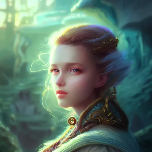 Image similar to highly detailed portrait of beutiful girl fantasy art by finnstark, wonbin lee, lane brown, z ed, wenfei ye, finnstark, oleg bulakh, felix englund, global illumination, radiant light, detailed and intricate environment