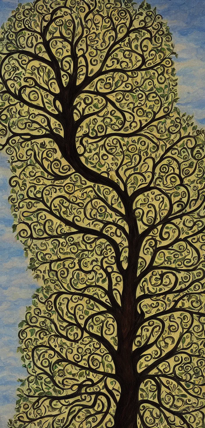 Image similar to detailed painting of the tree of life, tree full of life, realism, idealised, values as flat shapes, elegant and refined, epic tree, representative realism