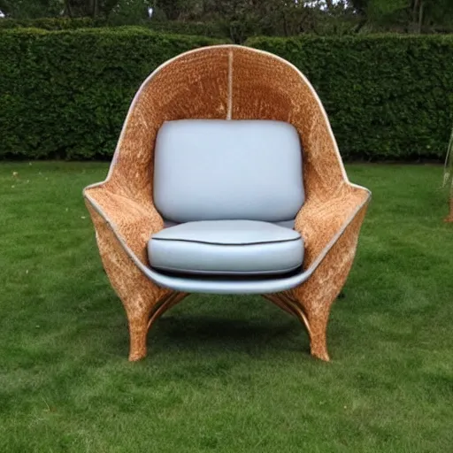 Image similar to an armchair in the shape of an avocado