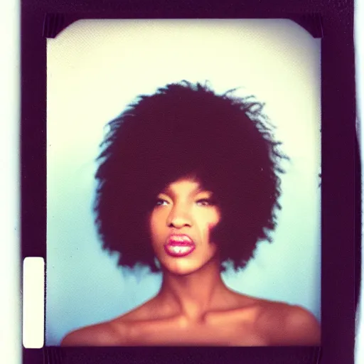 Prompt: polaroid of a beautiful black hair woman