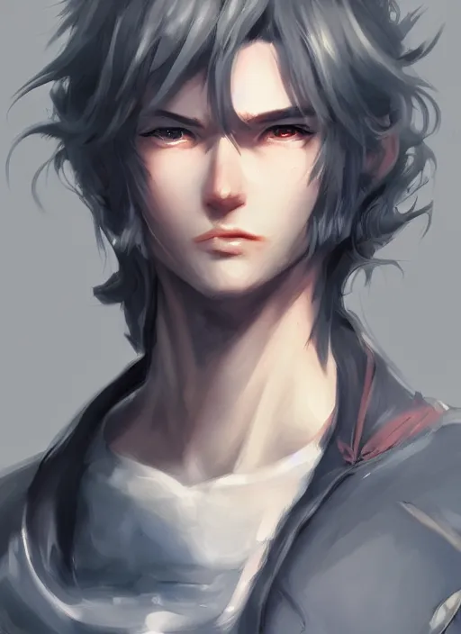 Image similar to detailed beautiful cool male character art, concept art, depth of field, on amino, by sakimichan patreon, wlop, weibo, bcy. net, colorhub. me high quality art on artstation.