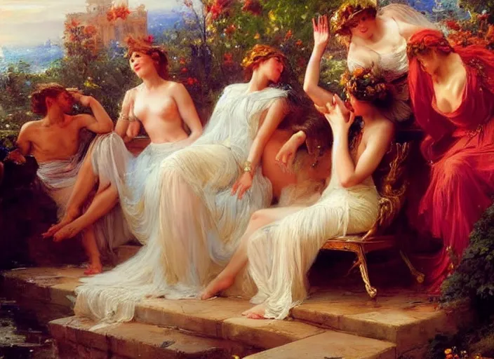 Image similar to fall of rome by vladimir volegov and alexander averin and pierre auguste cot and delphin enjolras