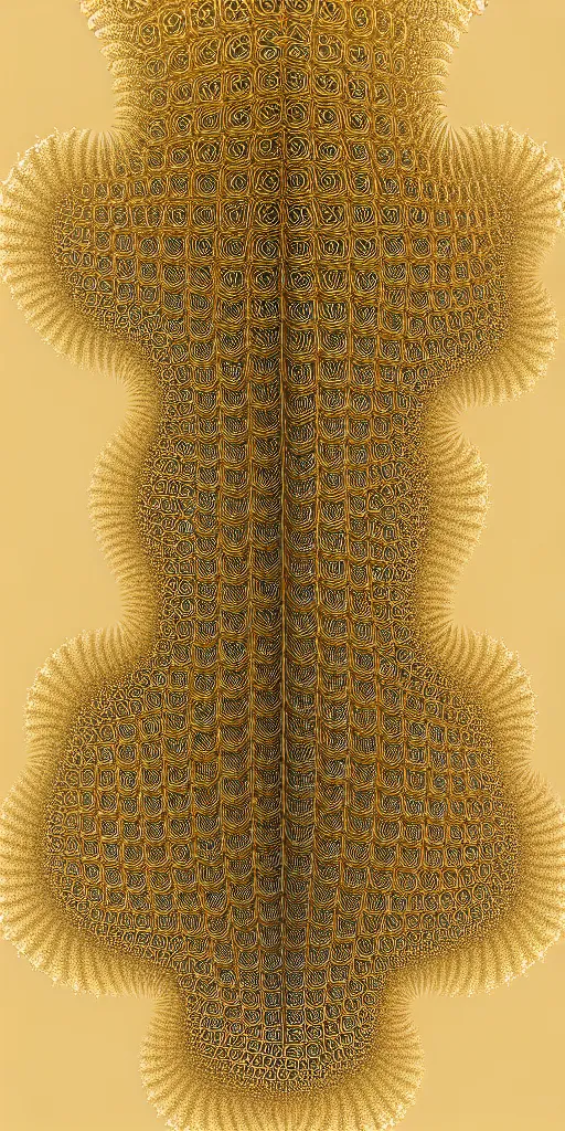 Prompt: hyper detailed ultra sharp of a beautiful fractal. trending on artstation, golden, delicate, facing camera, hyper realism, 1 4 5 0, engraving, ultra realistic, 8 k