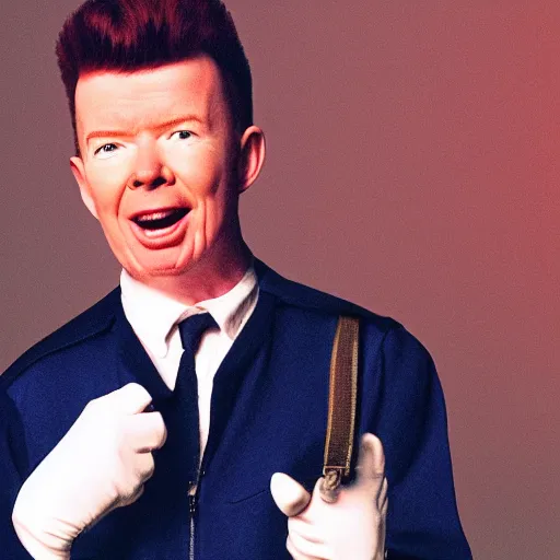 Prompt: rick astley as caillou