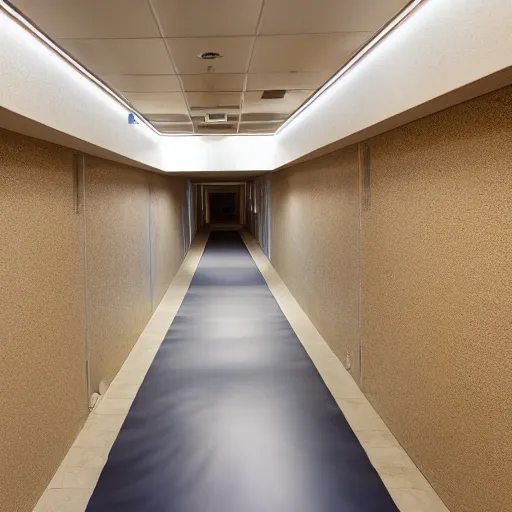 Prompt: endless corridors where the floor is a water slide