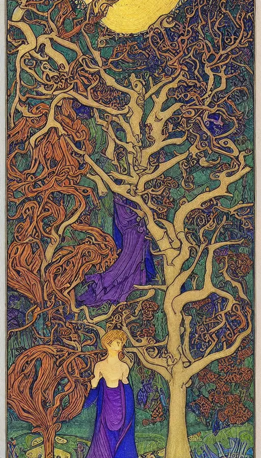 Prompt: life and death mixing together, by ivan bilibin,