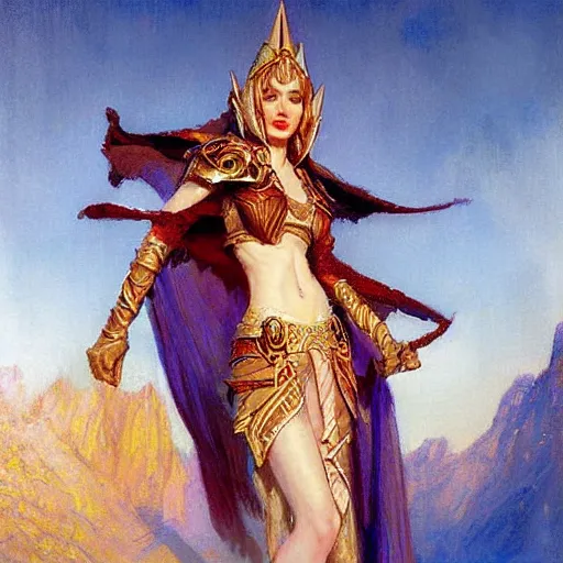 Prompt: female elf priestess, sunny, painting by gaston bussiere, craig mullins, j. c. leyendecker