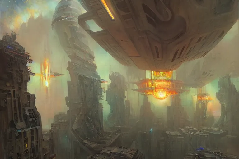 Prompt: supernova, surrealist neo brutalism buildings in space, elephantine extraterrestrial space station, painted by ruan jia, raymond swanland, lawrence alma tadema, zdzislaw beksinski, norman rockwell, jack kirby, tom lovell, alex malveda, greg staples