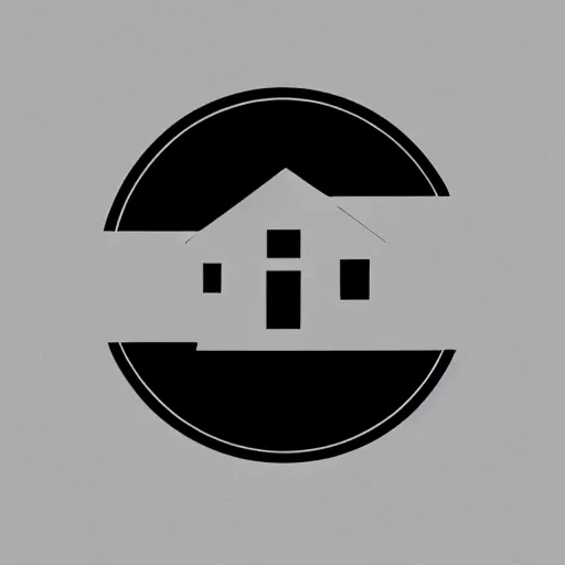 Image similar to logo of a building and a house, minimalistic, vectorized logo style