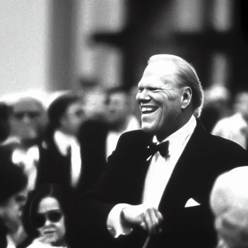 Image similar to President Gerald Ford dancing his heart out. CineStill.