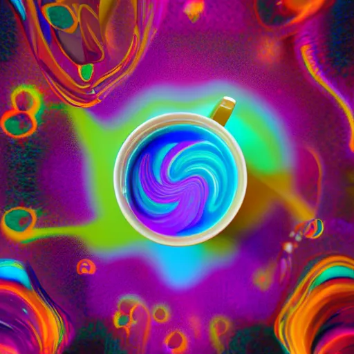 Image similar to a psychedelic coffee trending on artstation 8 k octane render