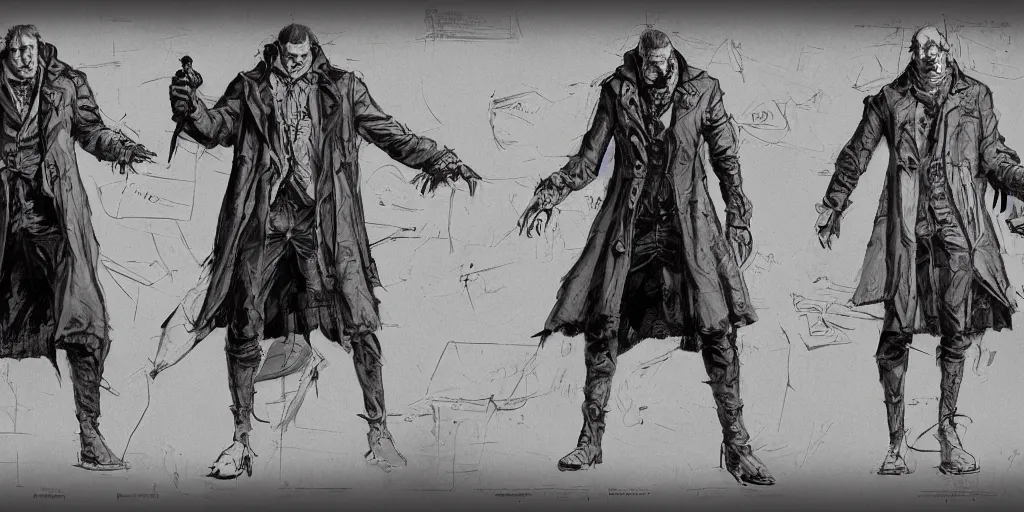 Image similar to victor frankenstein, character sheet, concept design, contrast, kim jung gi, greg rutkowski, zabrocki, karlkka, jayison devadas, trending on artstation, 8 k, ultra wide angle, pincushion lens effect