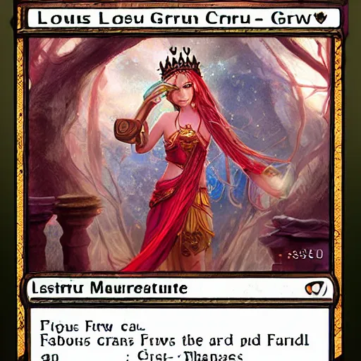 Image similar to Lotus crown girl, fantasy card game art