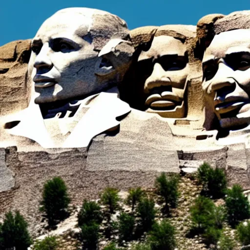 Image similar to harriet tubman, barack obama, matron luther king jr, colin powell faces on mount rushmore