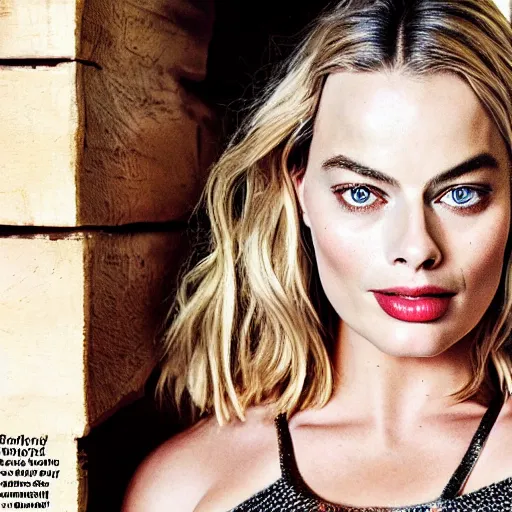 Image similar to margot robbie overweight, fashion magazine photography, soft lighting