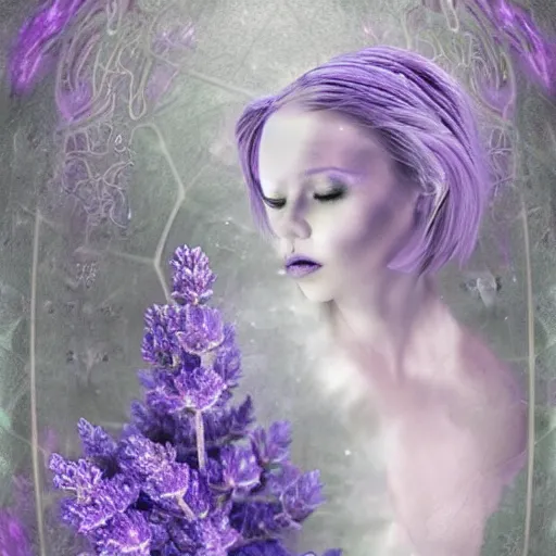 Prompt: crystethereal lavender atrium manipulation image layeredinfusion cybermonday lilac silver silver fuji image pastel lilac sparkle fuji surreal creations serene lilac sparkle grey lilac weeping sirens abstract image collage