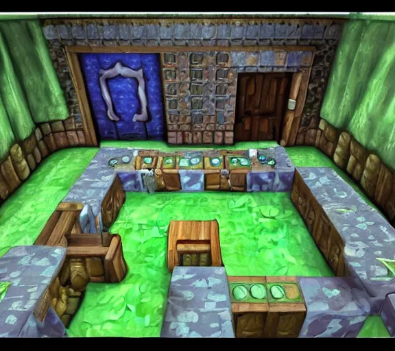 the main room in a 3d Zelda dungeon, Stable Diffusion