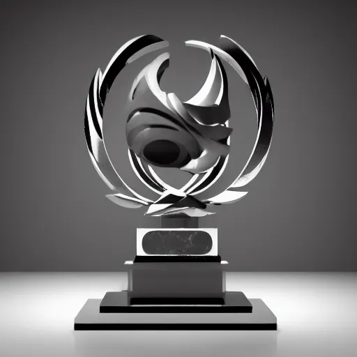 Image similar to a marble trophy of discord logo, octane render, 3 d render