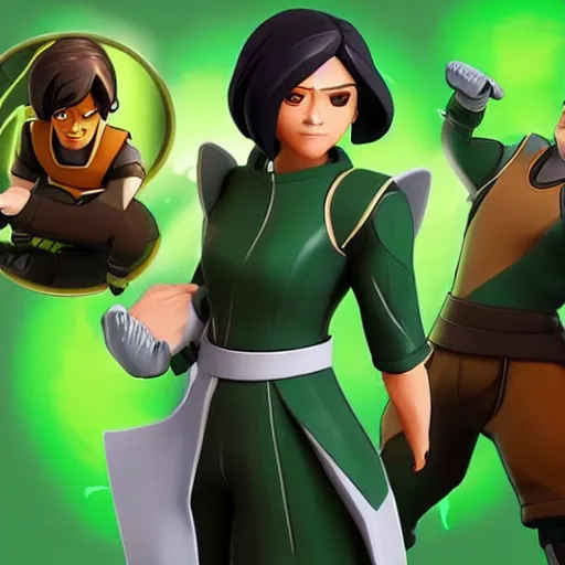 Image similar to toph beifong in fortnite, blind eyes, character render, full body shot, highly detailed, in game render