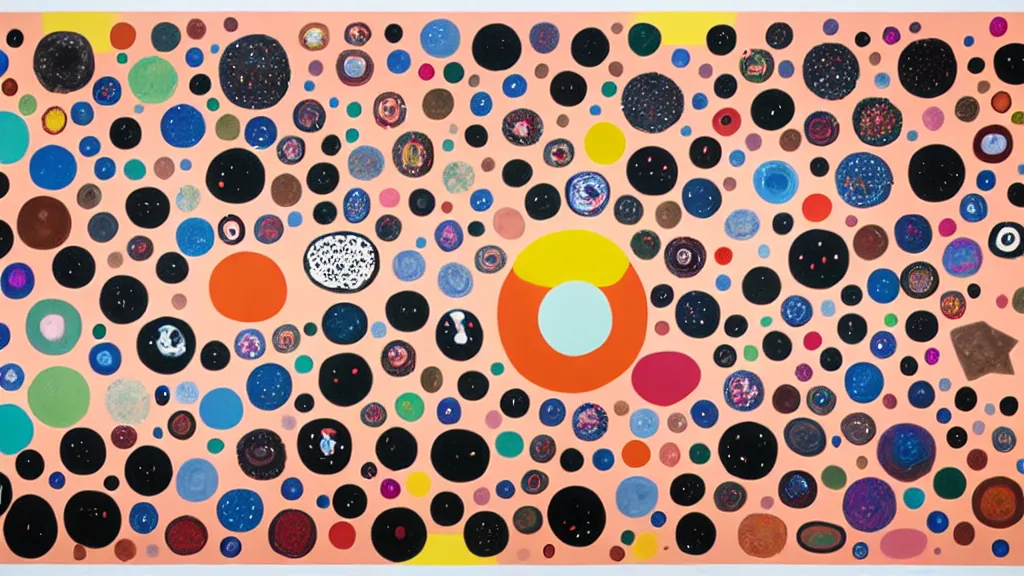 Image similar to amobae universe by dan colen