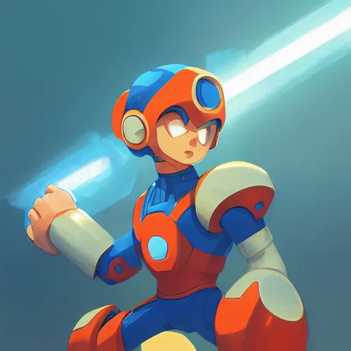 Image similar to hero world mega man, behance hd by jesper ejsing, by rhads, makoto shinkai and lois van baarle, ilya kuvshinov, rossdraws global illumination