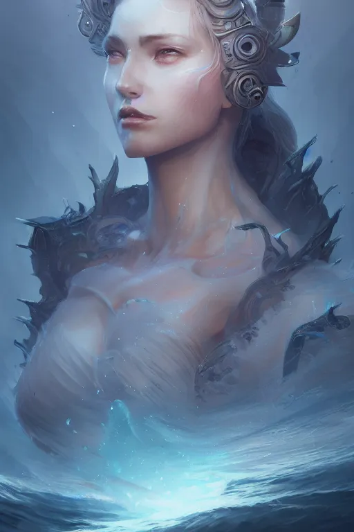 Prompt: sea queen, mysterious, highly detailed, digital painting, artstation, concept art, smooth, sharp focus, illustration, unreal engine 5, 8 k, art by sakimichan and greg rutkowski and edgar maxence
