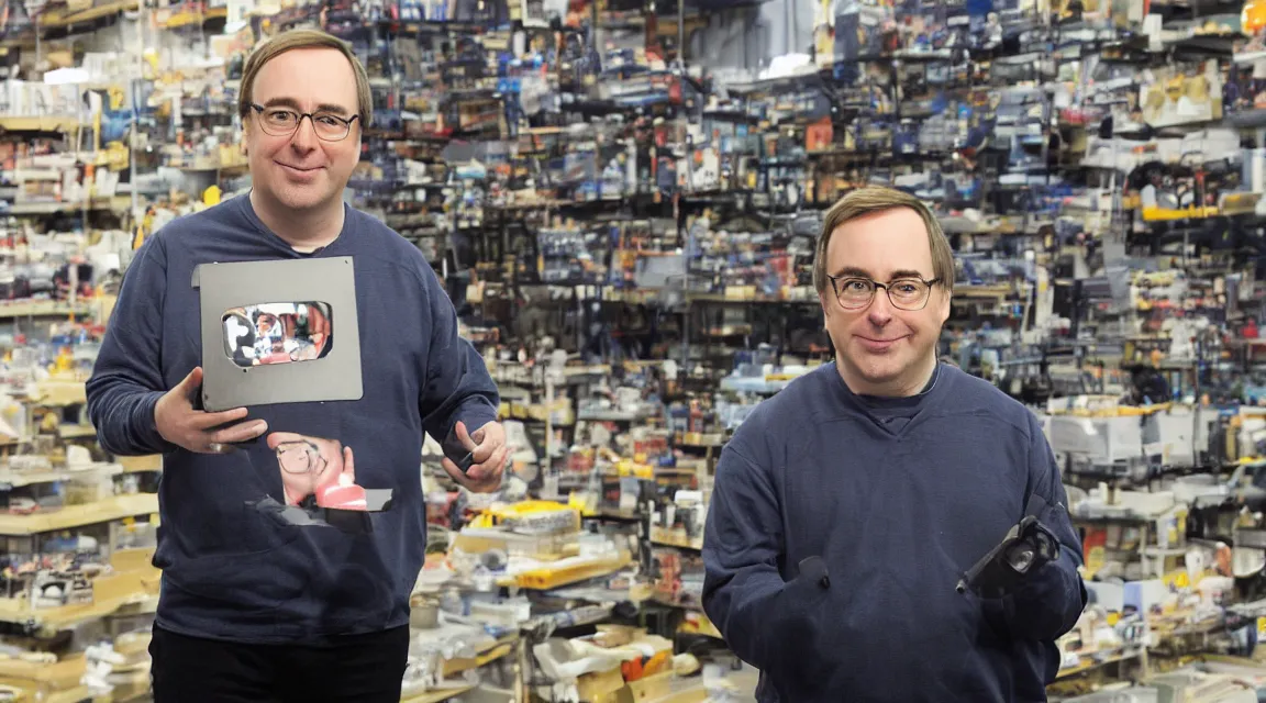 Image similar to vinil scale figure of Linus Torvalds, photo product