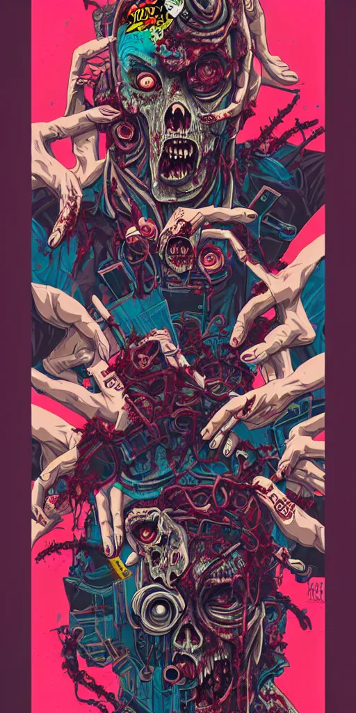 Image similar to a zombie punk band, tristan eaton, victo ngai, artgerm, rhads, ross draws