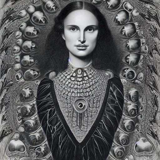 Image similar to portrait of natalie portman by ernst haeckel