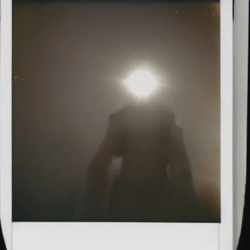 Image similar to Scariest thing ever seen, polaroid photo with flash, eerie, horror