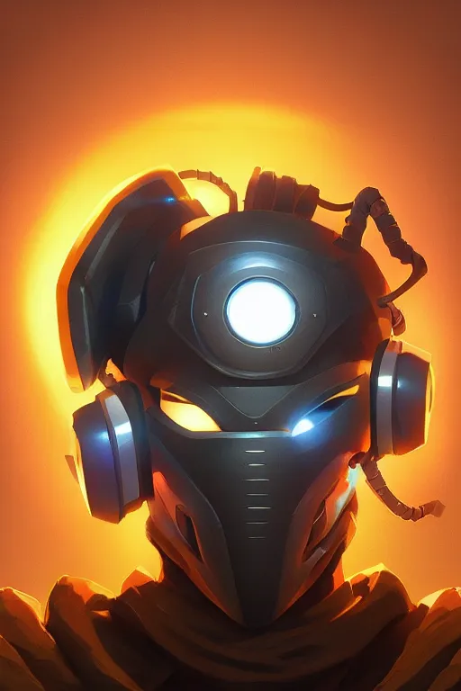 Image similar to epic mask helmet robot ninja portrait stylized as fornite style game design fanart by concept artist gervasio canda, behance hd by jesper ejsing, by rhads, makoto shinkai and lois van baarle, ilya kuvshinov, rossdraws global illumination radiating a glowing aura global illumination ray tracing hdr render in unreal engine 5