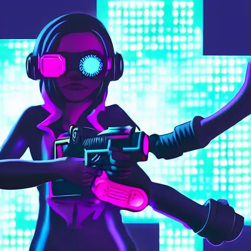 Prompt: krunker character wearing goggles with the word pixel spelt out above in a cyberpunk aesthetic