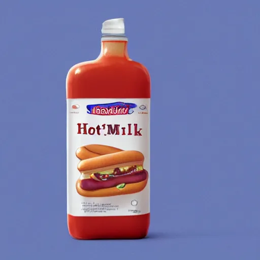 Image similar to realistic! hot dog milk, trending on artsation, 8k