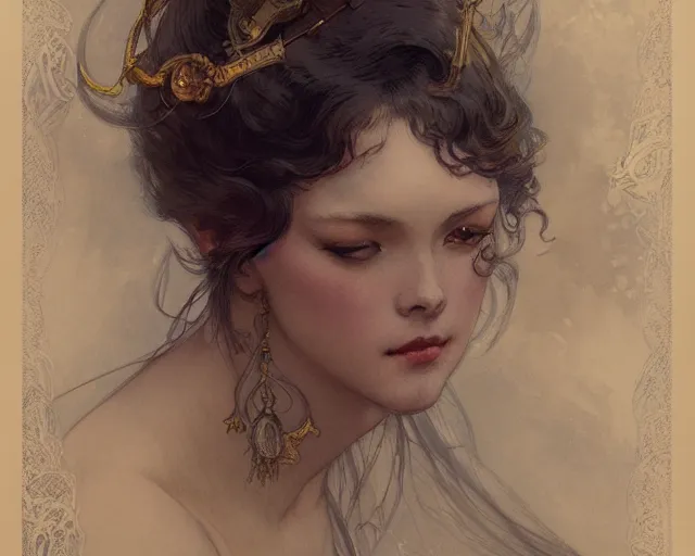 Image similar to photography of louis icart, deep focus, d & d, fantasy, intricate, elegant, highly detailed, digital painting, artstation, concept art, matte, sharp focus, illustration, hearthstone, art by artgerm and greg rutkowski and alphonse mucha