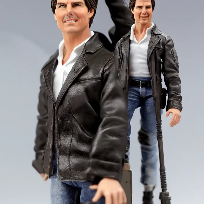 Prompt: tom cruise, a goodsmile figure of tom cruise, figurine, detailed product photo,